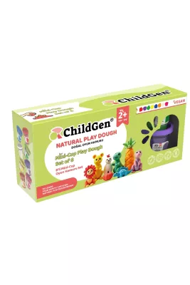 ChildGen Doğal Oyun Hamuru Mini-Cup 8'li Set (Kırmızı & Turuncu & Mavi & Yeşil & Sarı & Pembe & Beyaz & Mor) (8x65 gr)