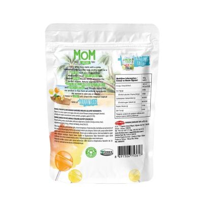 MOM Organik Tropikal Lolipop (Ananas & Muz & Mango) 10 adet (1)