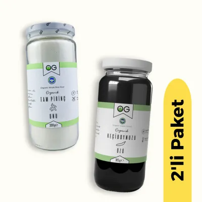 OG Natural Organik Tam Pirinç Unu (300 gr) ve Organik Keçiboynuzu Özü (315 gr) 2'li Set