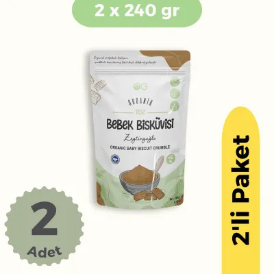 OG Natural Organik Toz Zeytinyağlı Bebek Bisküvisi +6 Ay 2'li Set (2x240 gr)