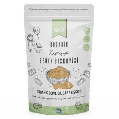 OG Natural Organik Zeytinyağlı Bisküvi (300 gr) ve Organik Toz Zeytinyağlı Bebek Bisküvisi (240 gr) 2'li set - 2