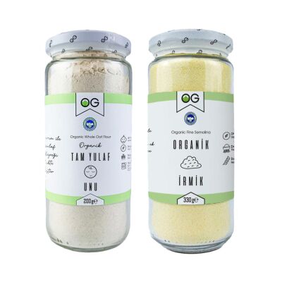 OG Natural Organik İrmik (330 gr) ve Organik Tam Yulaf Unu (200 gr) 2'li Set (1)