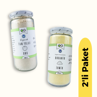 OG Natural Organik İrmik (330 gr) ve Organik Tam Yulaf Unu (200 gr) 2'li Set