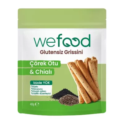 Wefood Glutensiz Grissini Çörek Otu & Chia'lı 40 Gr
