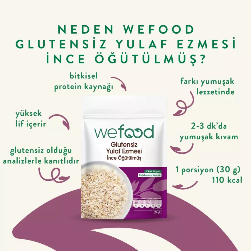 Wefood İnce Öğütülmüş Glutensiz Yulaf Ezmesi (300 gr) - 4