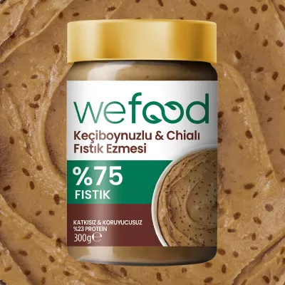 Wefood Keçiboynuzlu & Chialı Fıstık Ezmesi (300 gr) (1)