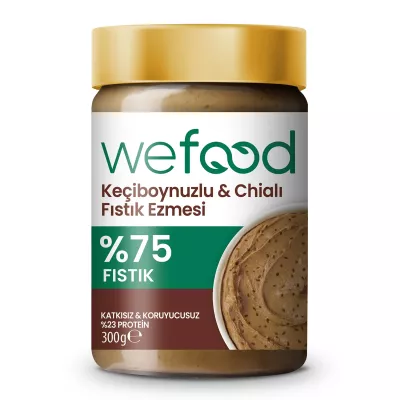 Wefood Keçiboynuzlu & Chialı Fıstık Ezmesi (300 gr)