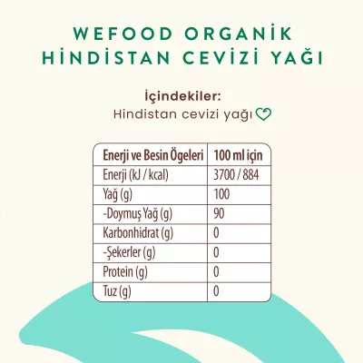Wefood Organik Hindistan Cevizi Yağı (Soğuk Sıkım) 150 ml 2'li Set - 7