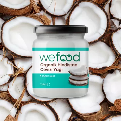 Wefood Organik Hindistan Cevizi Yağı (Soğuk Sıkım) 150 ml. (1)